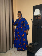 Doreen  Ankara Maxi Dress | Blue African Print