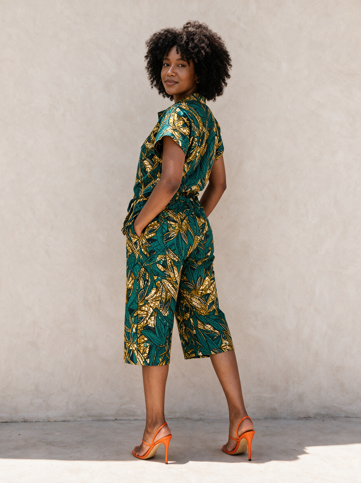 Berry Ankara Culottes | Teal and Gold African Print