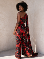 Ann Ankara Jumpsuit | Red and Black African Print