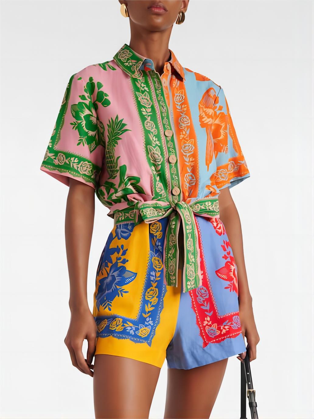 Unieke vintage bloemenprint jumpsuit met riem